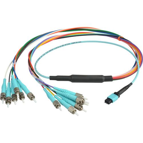 Camplex MTP Elite PC Male to 12 ST PC External OM3 Multi-Mode Fiber Breakout Cable