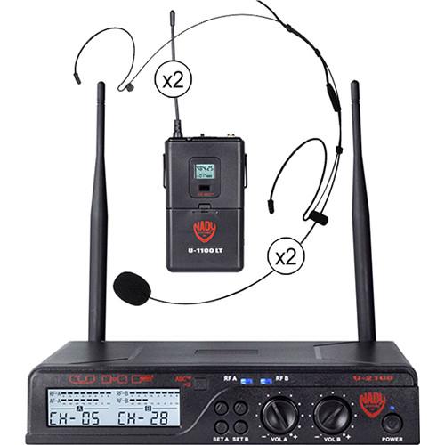 Nady U-2100 Unidirectional UHF Wireless System with 2 x HM-20U Headmic Condenser Microphones