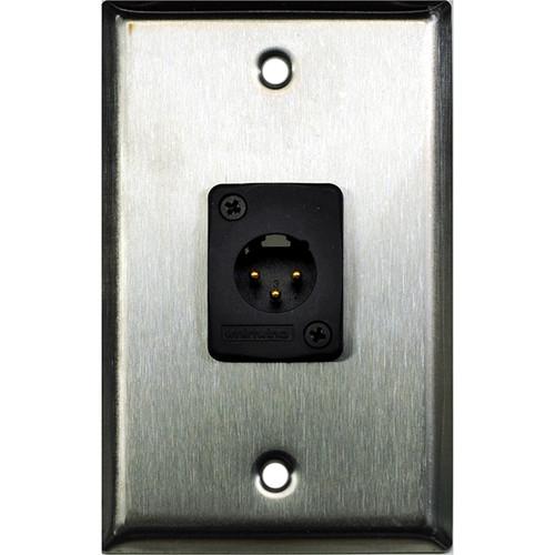 Whirlwind WP1 1MW 1-Gang Wall Plate with 1 Whirlwind WC3M Male XLR Terminal