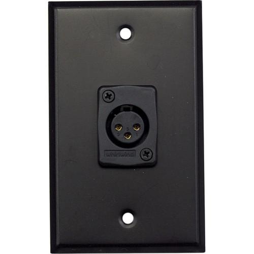 Whirlwind WP1B 1FW 1-Gang Wall Plate with 1 Whirlwind WC3F Female XLR Terminal