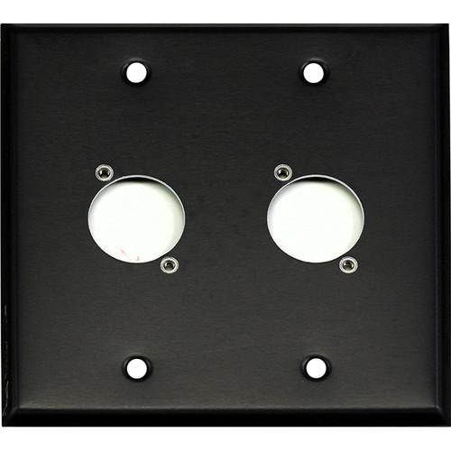 Whirlwind WP2B 2H 2-Gang Wall Plate Punched for 2 Whirlwind Switchcraft D3F Terminals