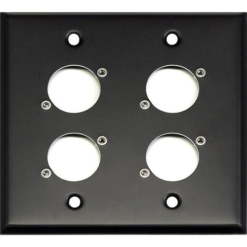 Whirlwind WP2B 4NDH 2-Gang Wall Plate Punched for 4 Neutrik XLR Terminals