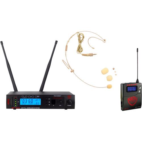 Nady W-1KU Single UHF Receiver Wireless System with an HM-10 Head-Worn Microphone