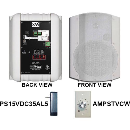 OWI Inc. AMP-BT-602-1WVC Two-Way 6.5" Dual Source Powered Surface Mount Speaker with Bluetooth and Volume Control Panel