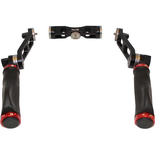Pyro AV Sturdy Grip Rubber Handles with 360 Degree Rotation for 15mm Systems