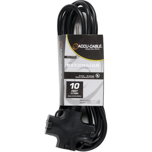 American DJ Accu-Cable AC Extension Cord with Three Outlets
