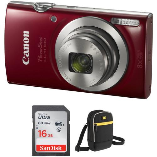Canon PowerShot ELPH 180 Digital Camera with Free Accessory Kit