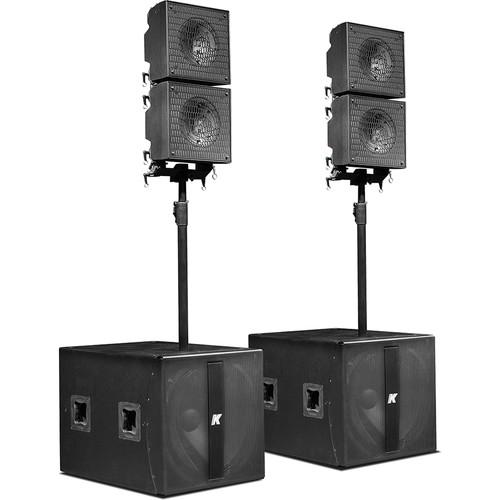 K-Array KRX402 Powered System with Detachable Mid-High 12" Coaxial Speakers