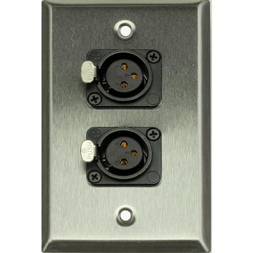 Whirlwind WP1 2FNS 1-Gang Wall Plate with 2 Neutrik Female XLR Screw Terminals