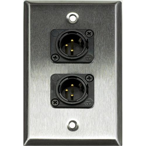 Whirlwind WP1 2MNS 1-Gang Wall Plate with 2 Neutrik Male XLR Screw Terminals
