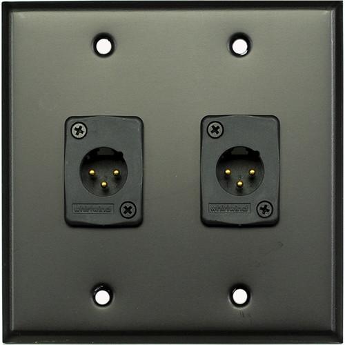 Whirlwind WP2B 2MW 2-Gang Wall Plate with 2 Whirlwind WC3M Male XLR Terminals