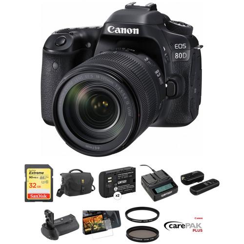 Canon EOS 80D DSLR Camera with 18-135mm Lens Deluxe Kit
