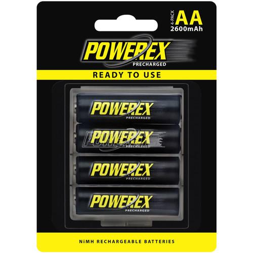 Powerex Precharged Rechargeable AA NiMH Batteries - 4-Pack