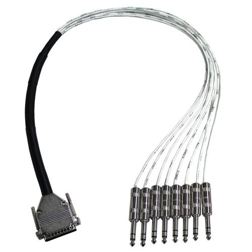 Pro Co Sound Analog Multi Track Recording Cable for Tascam DA88 & Comaptible Mixers, D-Sub DB25 to 8x TRS Stereo Phone Male - 3