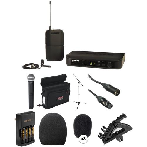 Shure BLX Wireless Handheld and Lavalier System with Basic Combo Kit