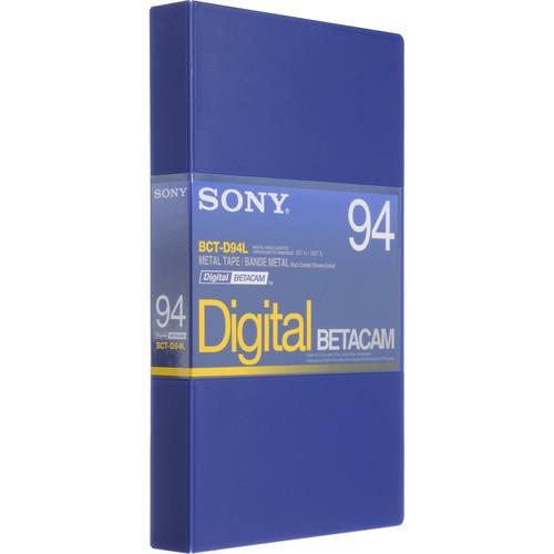 Sony BCT-D94L 94 Minute Digital Betacam Video Cassette in Album Case