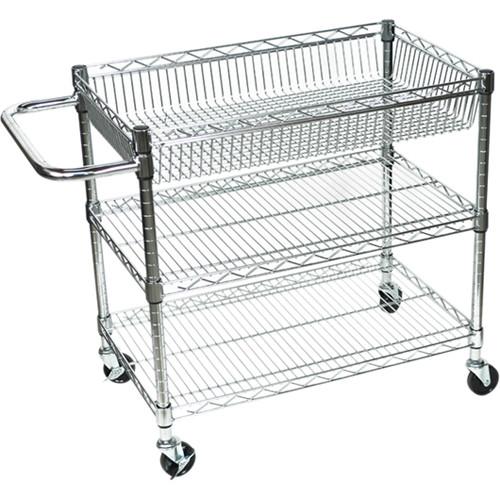 Luxor 30" 3-Shelf Wire Tub Cart