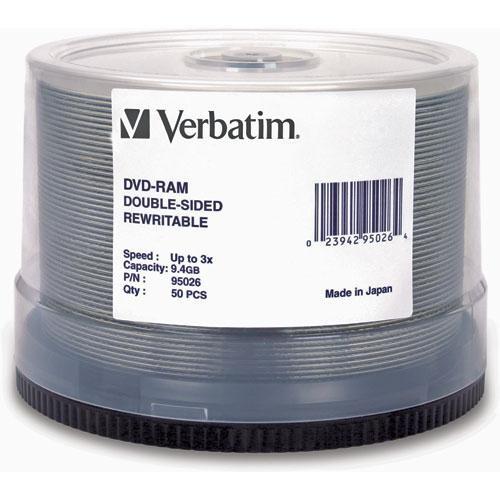 Verbatim DVD-RAM 9.4GB, 3x, 240 Minute, Double-Sided, Rewritable, Recordable Disc