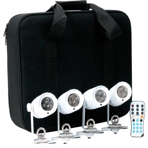 American DJ PinPoint Go Pak, with 4x Battery Powered Pin Spot LED in Carrying Case