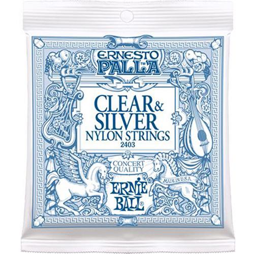 Ernie Ball Ernesto Palla Clear & Silver Nylon Classical Guitar Strings with Tie-On Ends