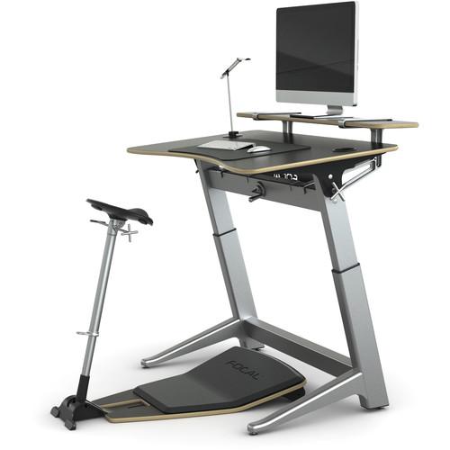 Focal Upright Furniture Locus Bundle Pro with Matte Black Desk Seat, Anti-Fatigue Mat & Accessories