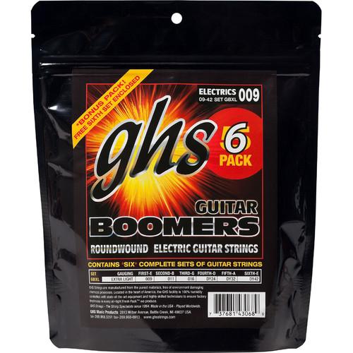 GHS GBXL-5 Extra Light Boomers Multi-Pack Roundwound Electric Guitar Strings