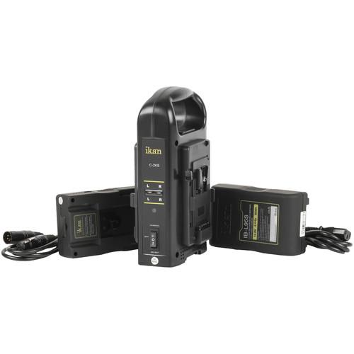 ikan Dual Pro Battery Charger with Two 95Wh V-Mount Batteries