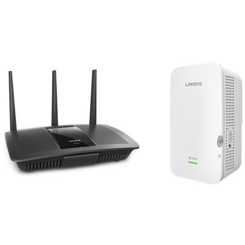 Linksys EA7500 Max-Stream Dual-Band Wireless-AC1900 Gigabit Router Kit with MAX STREAM Dual-Band Range Extender