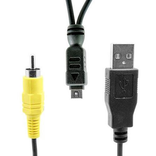 Paramount 12-Pin Mini-USB to Composite Video & USB Cable for Olympus Cameras- 8