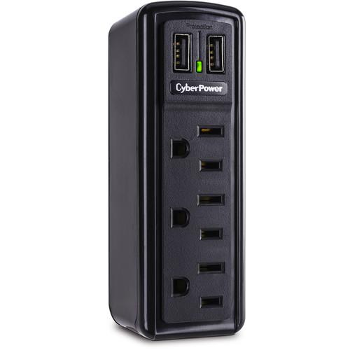 CyberPower CSP300WU 3-Outlet Wall Tap Surge Protector with Dual USB Ports