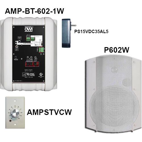 OWI Inc. AMP-BT-602-2WVC Kit of Two Surface-Mountable Bluetooth Speakers & Volume Control