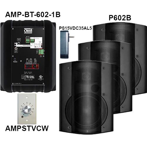 OWI Inc. AMP-BT-602-4BVC Kit of Four Surface-Mountable Bluetooth Speakers & Volume Control Panel