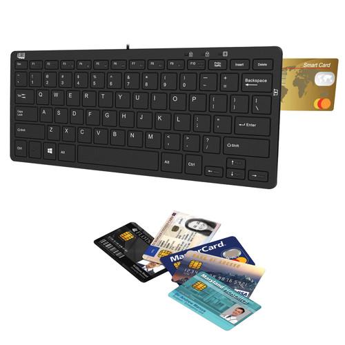 Adesso SlimTouch 510R Mini Keyboard with Smart Card Reader and USB Hubs