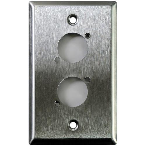 Whirlwind WP1 2NDH 1-Gang Wall Plate Punched for 2 Neutrik XLR Terminals