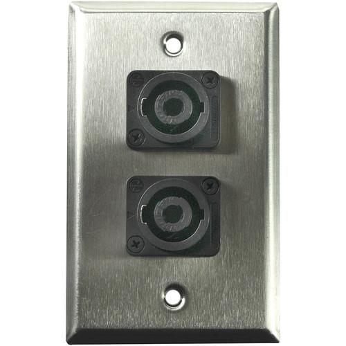 Whirlwind WP1 2NL4 1-Gang Wall Plate with 2 Neutrik NL4 Speakon Terminals