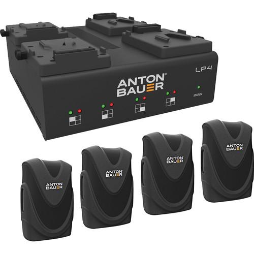 Anton Bauer LP4 Quad Charger with 4 Digital 90 Batteries V-Mount Kit
