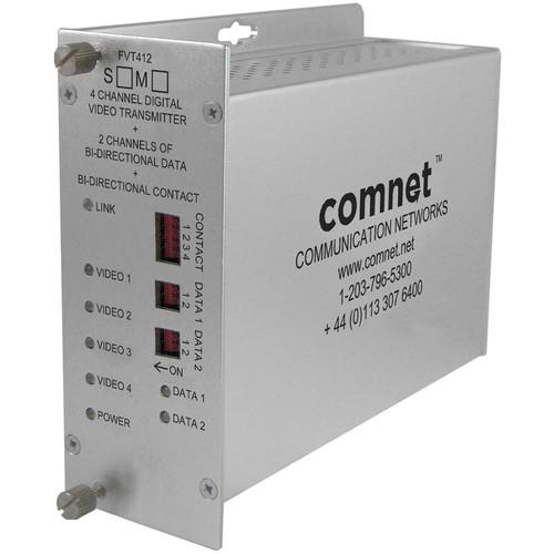 COMNET FVT412M1 4-Channel 10-Bit Digitally Encoded Video Transmitter with 2 Bi-Directional Data Channels and 1 Bi-Directional Contact Closure