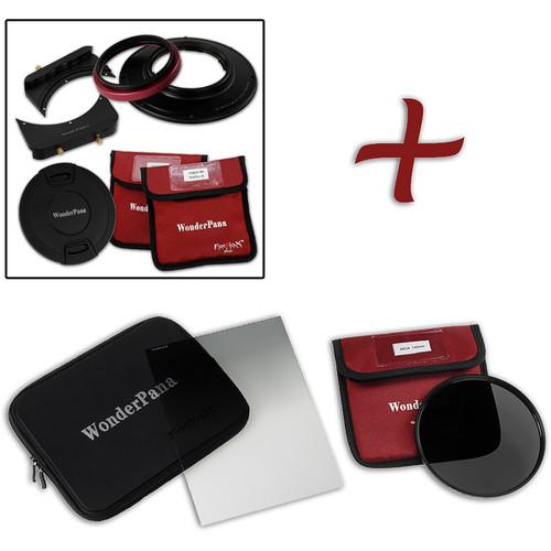 FotodioX WonderPana FreeArc Core Unit Kit for Olympus M.Zuiko 7-14mm PRO Lens with 145mm Solid Neutral Density 1.2 and 6.6 x 8.5" Hard-Edge Graduated Neutral Density 0.6 Filters