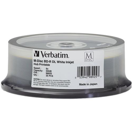 Verbatim 50GB M DISC BD-R DL Blu-ray 6x White Inkjet Printable