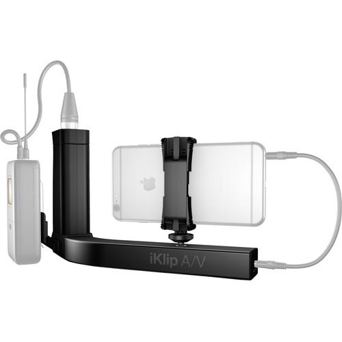 IK Multimedia iKlip A V Smartphone Grip with Integrated Mic Preamp