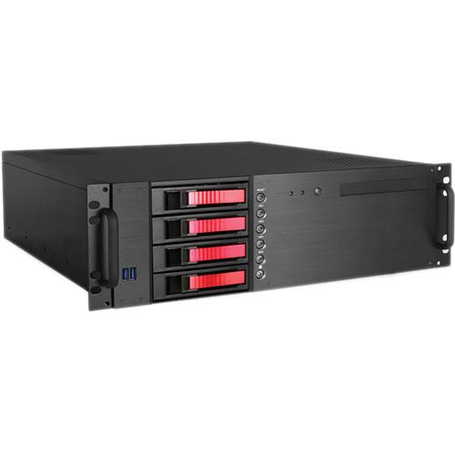 iStarUSA D-340HB-T 3 RU Compact 4 x 3.5" Bay Hotswap microATX Rackmount Chassis