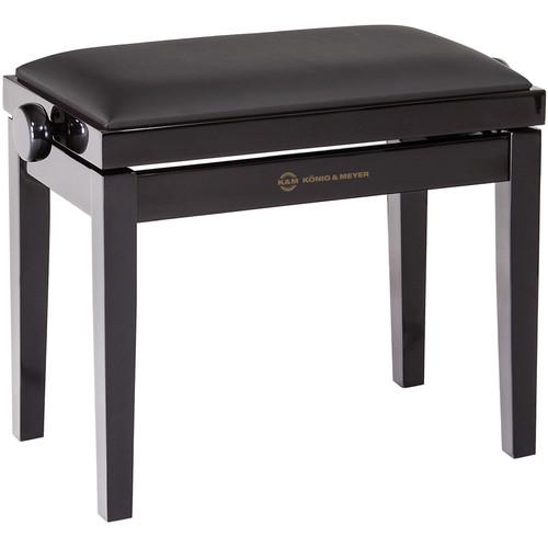 K&M 13701 Piano Bench Wooden Frame with Black Glossy Finish