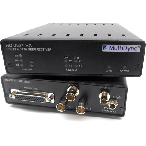 MultiDyne HD-3521-RX-53-ST 3 Gbps Serial Digital Video Transceiver with 2-Channel 2-Way Data over Single-Mode Fiber Connection