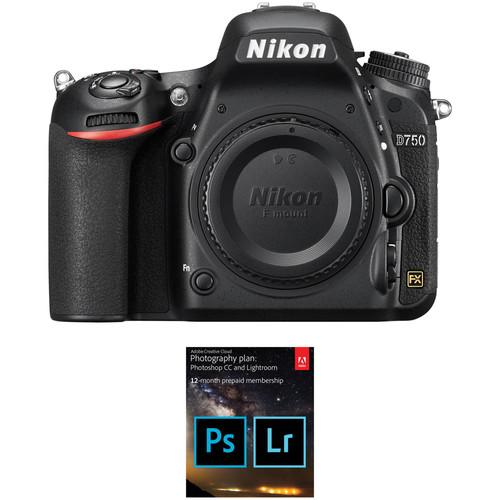 Nikon D750 DSLR Camera Body with Adobe Creative Cloud 12-Month Subscription Kit