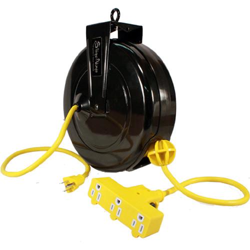 Stage Ninja 14-AWG 3-Outlet Retractable Power Reel with Circuit Breaker