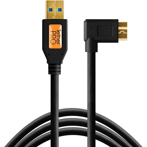 Tether Tools USB 3.0 Type-A Male to Micro-USB Right-Angle Male Cable