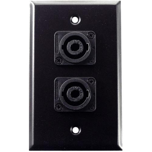 Whirlwind WP1B 2NL4 1-Gang Wall Plate with 2 Neutrik NL4 Speakon Terminals