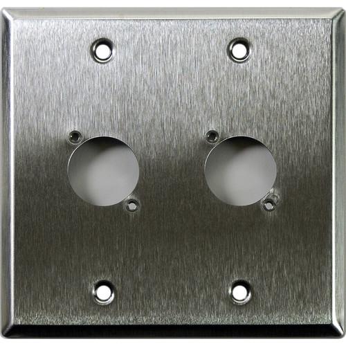 Whirlwind WP2 2NDH 2-Gang Wall Plate Punched for 2 Neutrik XLR Terminals