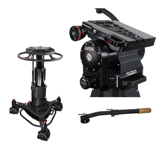 Cartoni P90 Pedestal with Magnum Head and 2 Pan Bars