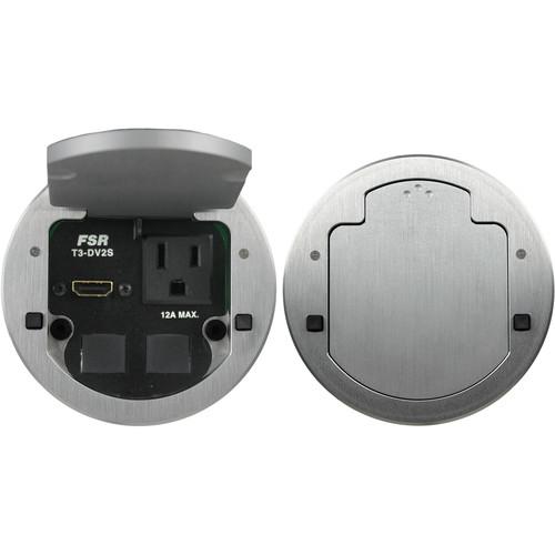 FSR T3-DV2S-2B 3.5" HDMI Round Table Box with 2 Buttons and 2 LEDs